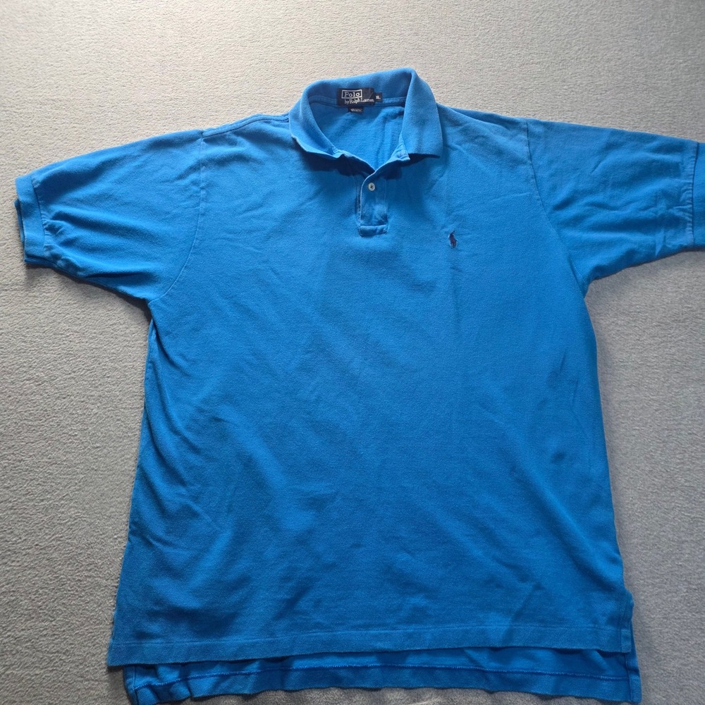 Polo Ralph Lauren Polo Shirt Mens XL Turquoise Blue 100% Cotton Pony Logo Golf